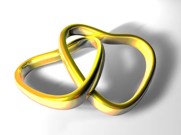 Heart shaped rings — Stock Photo, Image