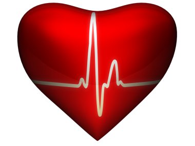 Heart with cardio line on it clipart