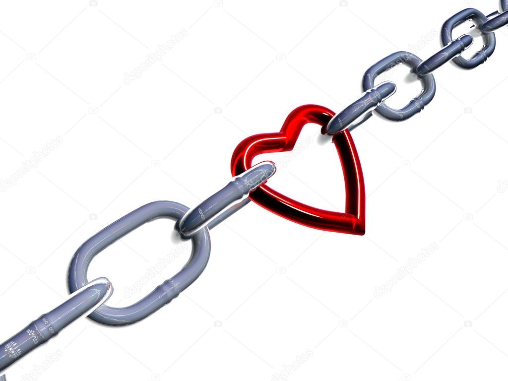 Heart-link between two chains