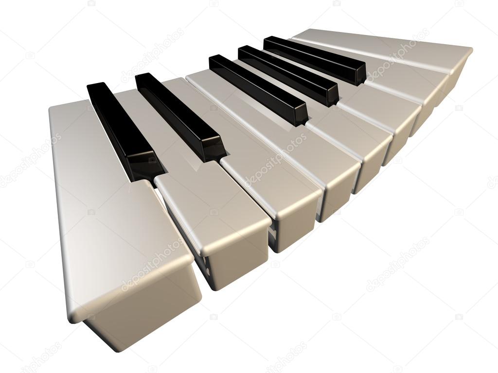 Amazing piano keys. Isolated