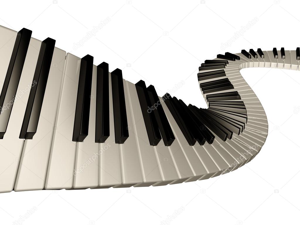 Amazing piano keys. Isolated.