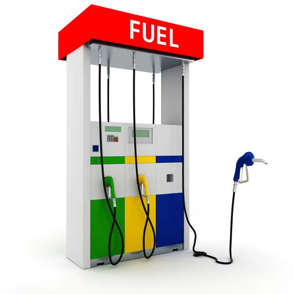 3d gas station on white background — Stock Photo, Image