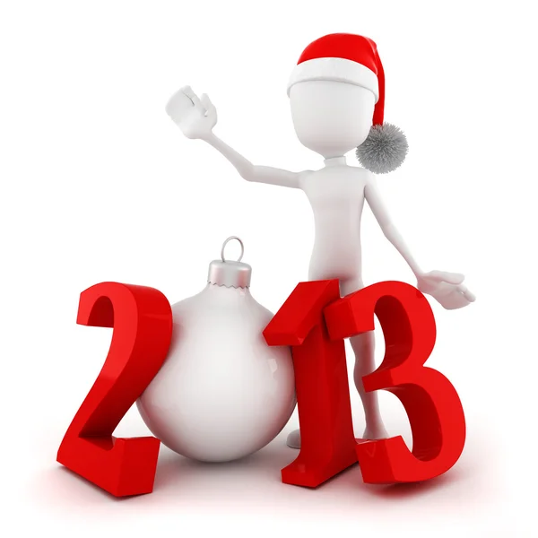 3d man, frohes neues Jahr 2013! — Stockfoto