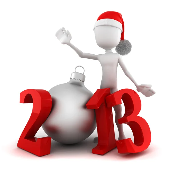 3D man, Happy new year 2013 ! — стоковое фото