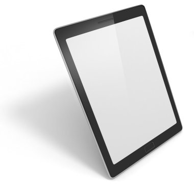 beyaz zemin üzerinde 3D pc tablet