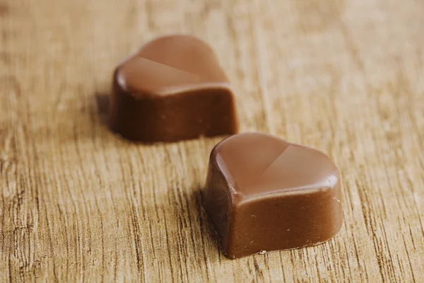 Deliciosos corazones de chocolate —  Fotos de Stock