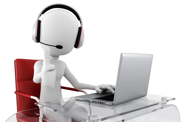 3d man call center ready to help Royalty Free Stock Photos