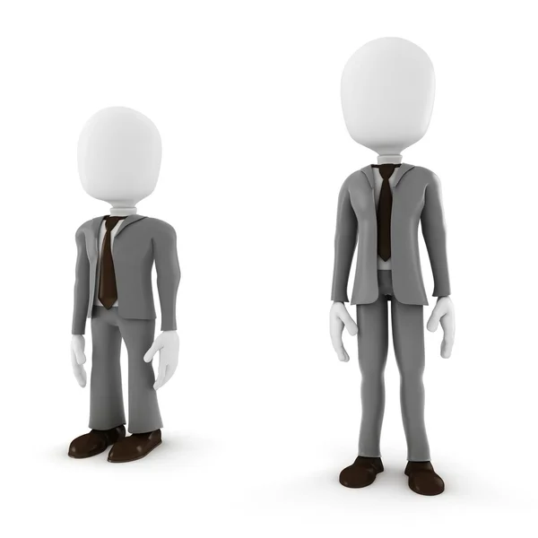 3D człowiek wysoki i krótki biznesmen — Zdjęcie stockowe