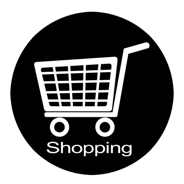 Carrito de compras ilustración blanco y negro — Foto de Stock