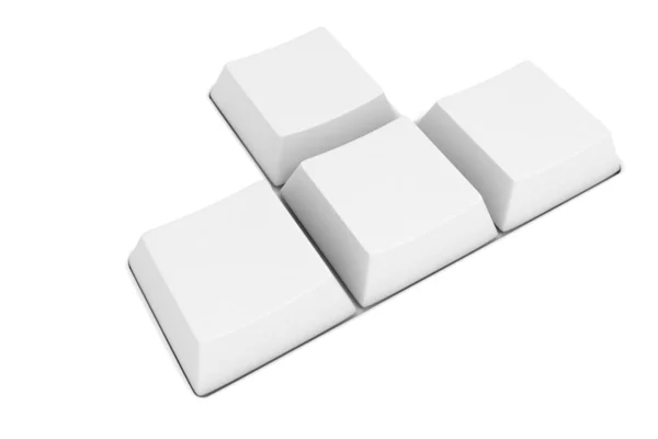 3d blank computer keys on white background — Stock Photo, Image