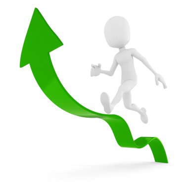 3D adam işadamı ve ok