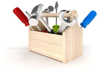 beyaz zemin üzerinde 3D çalışma araçları