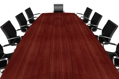 3D konferans masa ve deri koltuk üzerinde beyaz