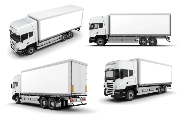 3d camion su sfondo bianco — Foto Stock