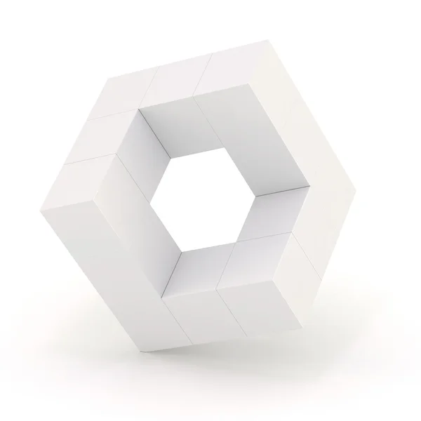 3d design cubo abstrato no fundo branco — Fotografia de Stock