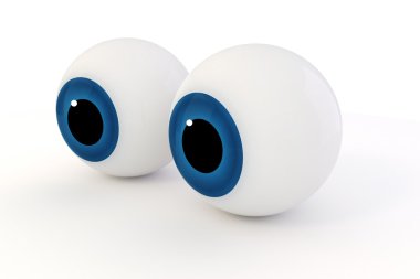 beyaz zemin üzerinde 3D göz