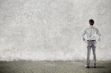 işadamı grunge zemin üzerine
