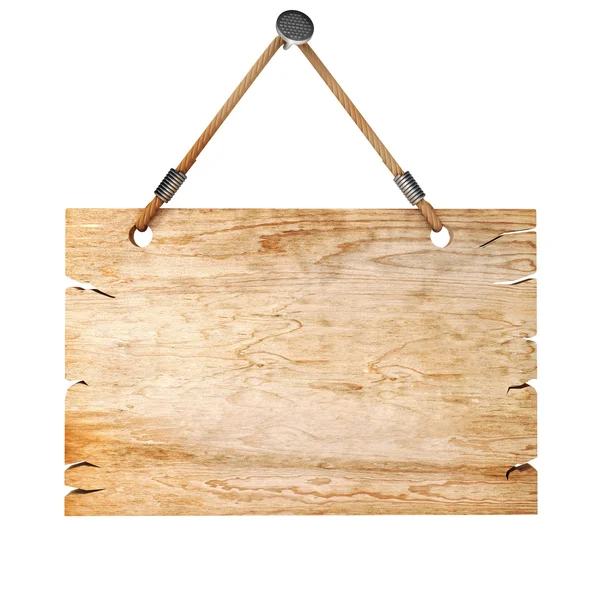 3 d の空白木製看板 — ストック写真
