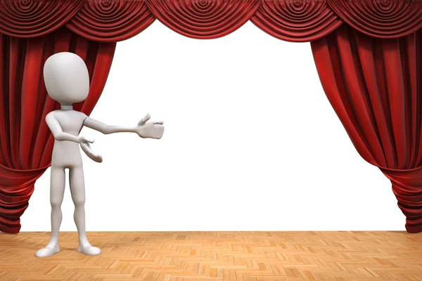 3D-man op het podium — Stockfoto