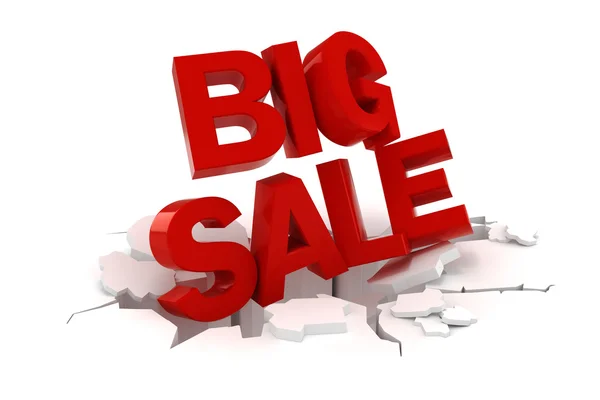 3d big sale text on white background — Stock Photo, Image