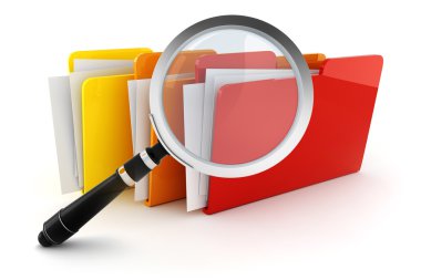 beyaz zemin üzerinde 3D renkli klasörler