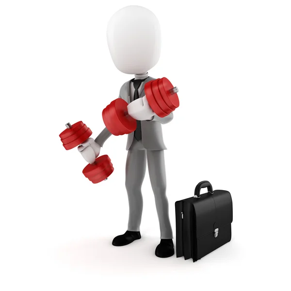 3d man businessman training for success in business — Stock Photo, Image