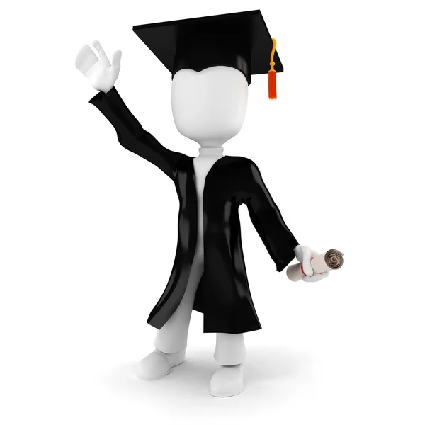 3d man student graduation — Stock Photo, Image