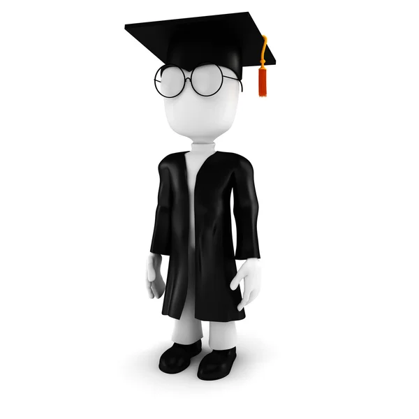 3D erkek öğrenci mezuniyet — Stok fotoğraf