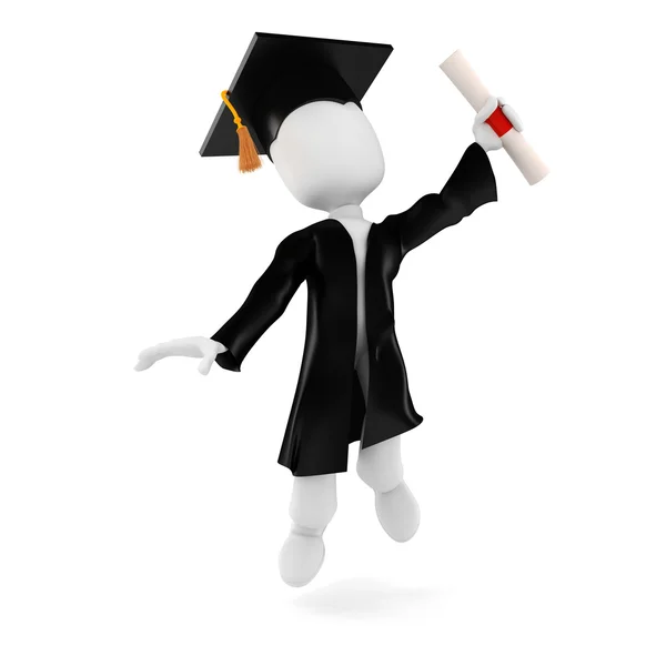 3d uomo studente laurea — Foto Stock