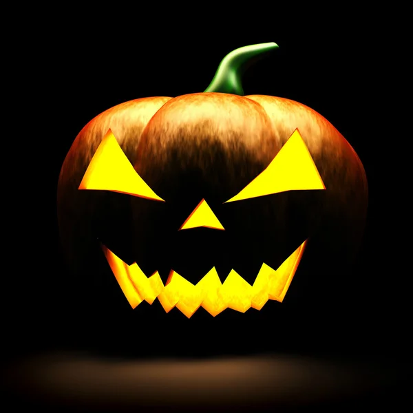3d dovleac înfricoșător de Halloween pe fundal negru — Fotografie, imagine de stoc