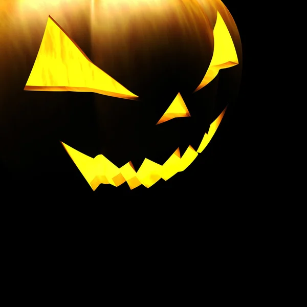 3d scary halloween pumpkin on black background — Stock Photo, Image