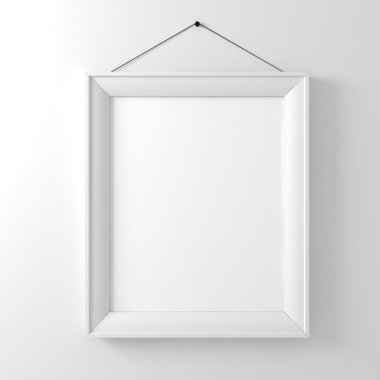 Blank frame on white wall
