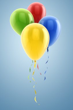3D renkli balonlar