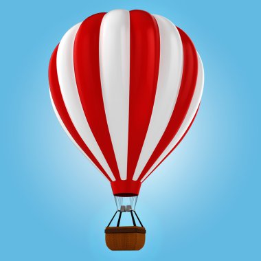 3D renkli sıcak hava balonu