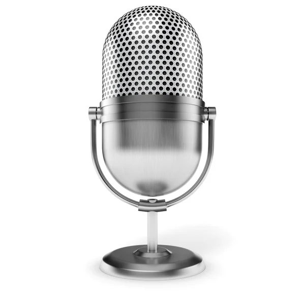 3d vintage microphone on white background — Stock Photo, Image