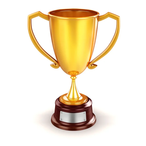 3d gold trophy cup — Stock Photo, Image