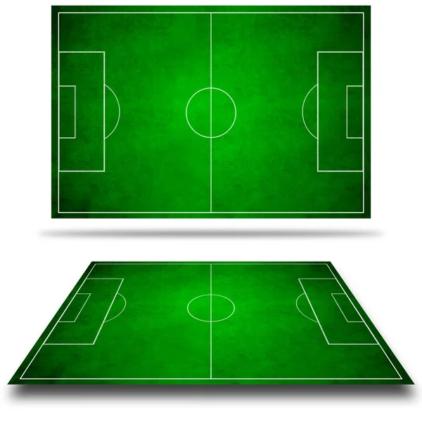 3d image of green soccer field, football — Stock Photo, Image