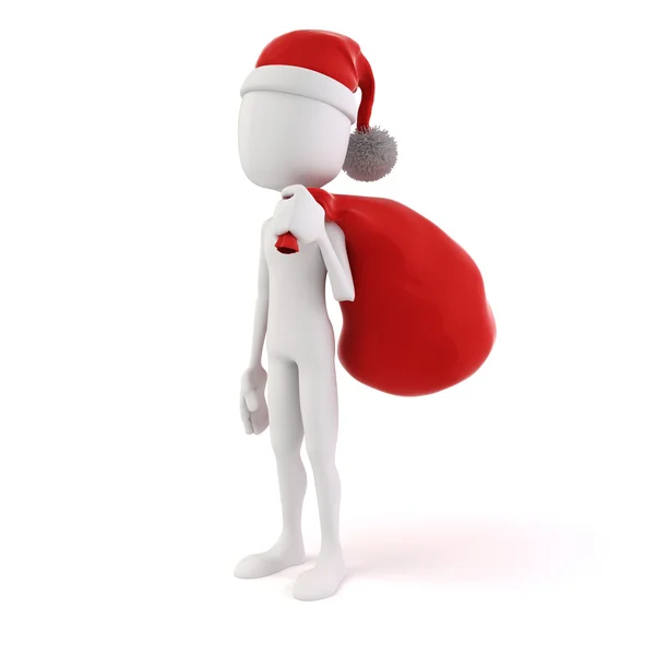 3d man as santa claus — Stock Photo, Image