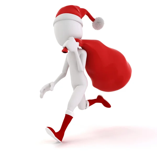 3d man as santa claus — Stock Photo, Image