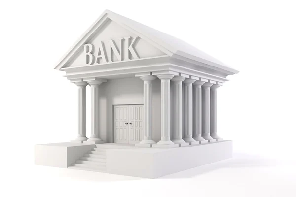 3d icon of vintage bank building on white background — Stock Photo, Image