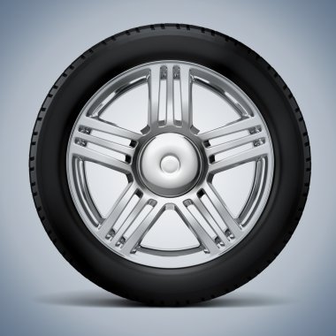 3d tire and alloy wheel clipart