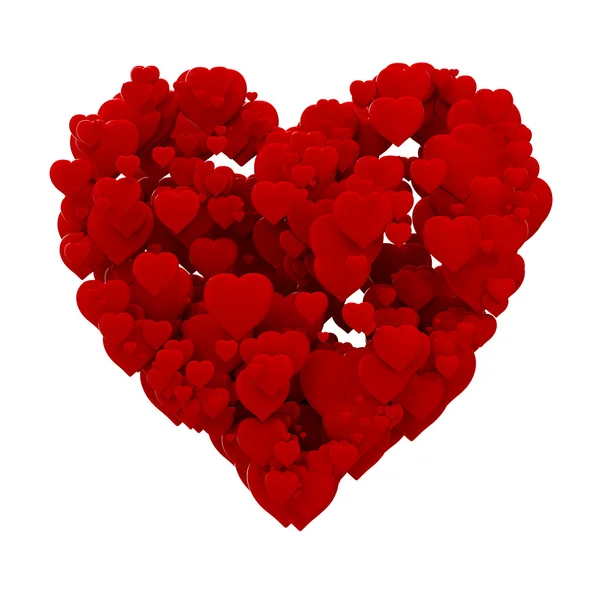 3d heart made of hearts , background — Stock Photo, Image