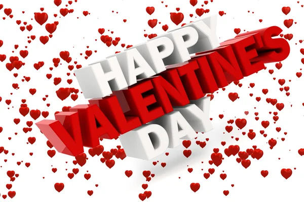 3D szczęśliwy tekst valentine's day — Zdjęcie stockowe