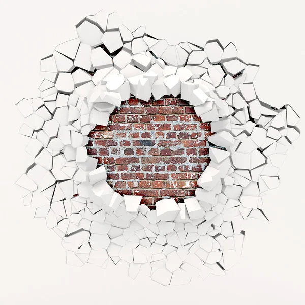 3d destrucción de pared — Foto de Stock