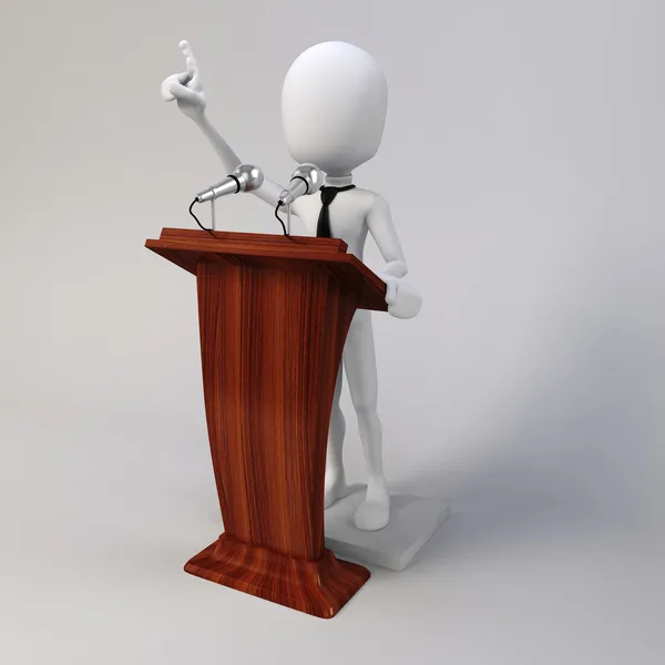3D muž dává řeč — Stock fotografie