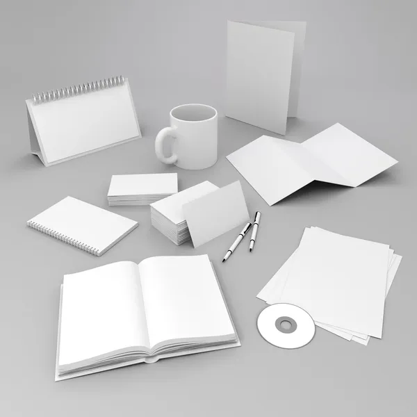 3D boş kurumsal kimlik elemanları tasarımı