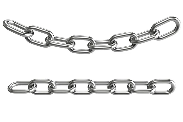 3d steel chain on white background — Stock Photo, Image