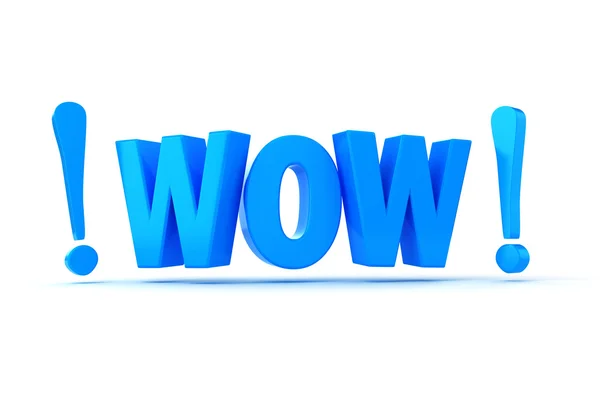 3d wow colored speech text — Stock Photo, Image