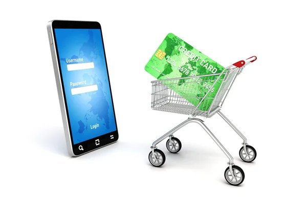 3d concetto di shopping online — Foto Stock