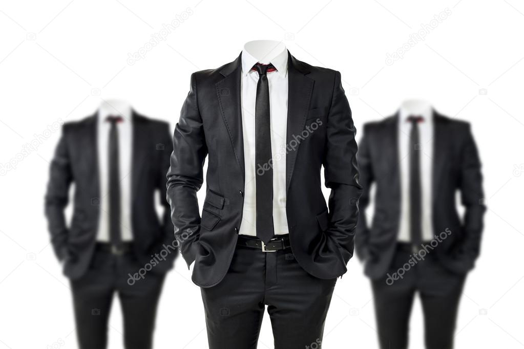 Business man in black suit with no face